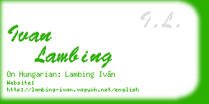 ivan lambing business card